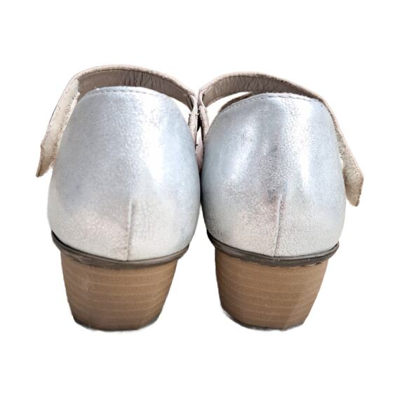 REIKER Rose / Silver Mary Jane Strap Low Heel Comfort Pump Court Shoe Size 37 - Picture 6 of 12